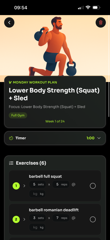 Training, connected in the Fittest member app
